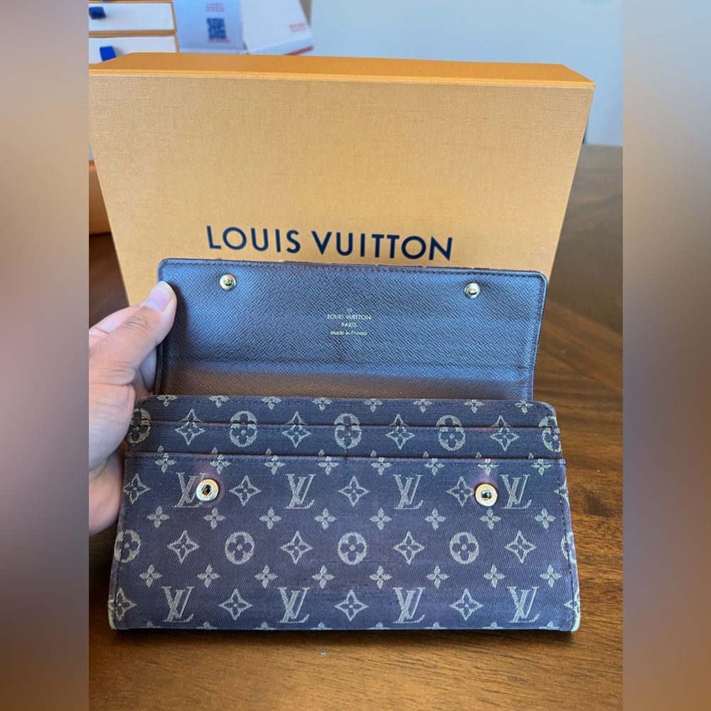 Louis Vuitton brown denim wallet